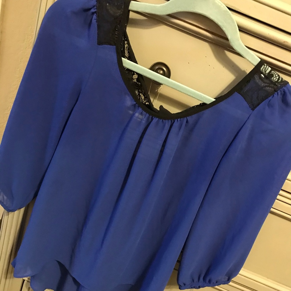 Blue/Black dress top
